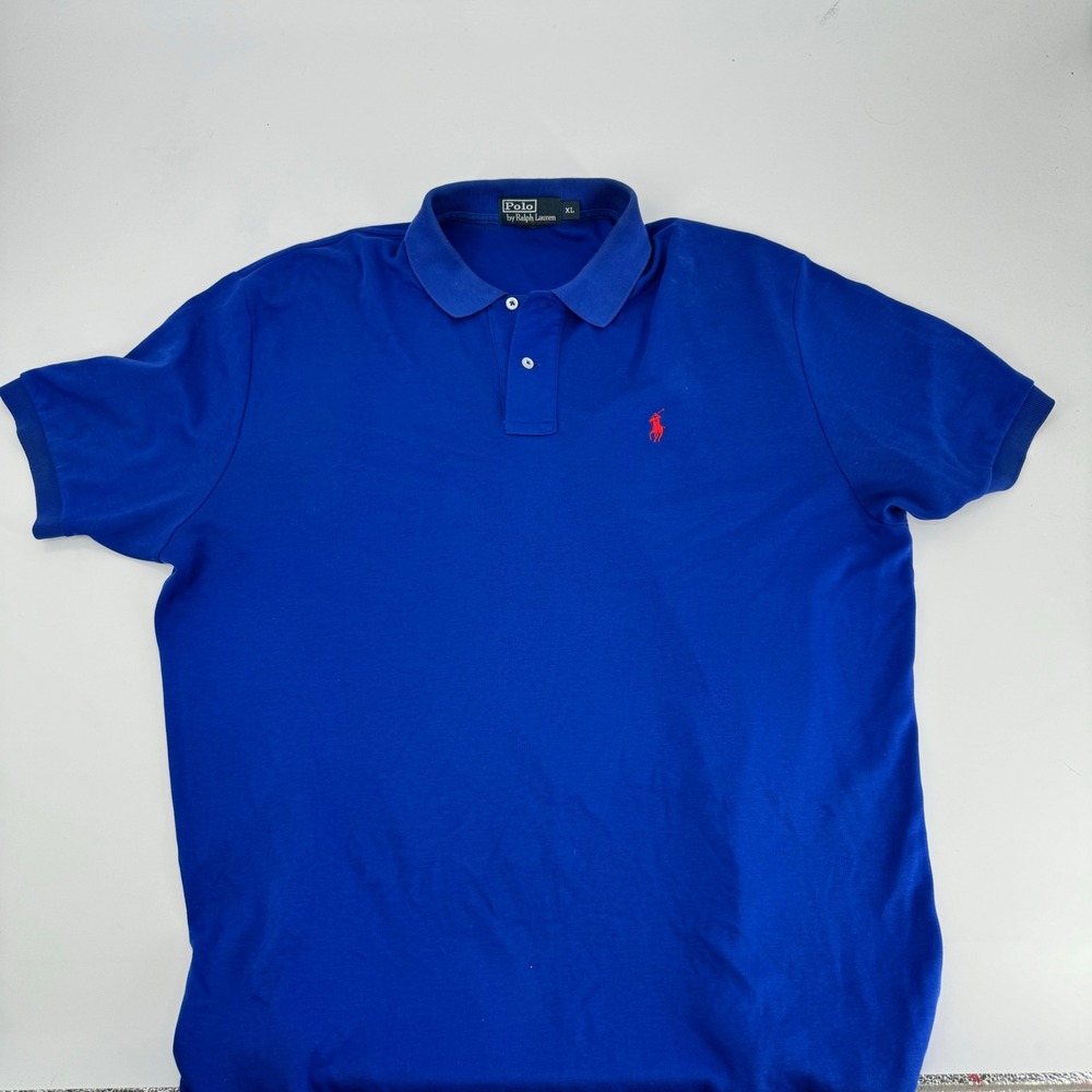Ralph Lauren Polo Shirt Mens XL Blue Classic Fit Pony Logo Short Sleeve